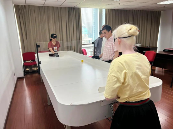 Visually-impaired people partake in sports