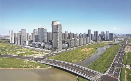 Central water axis built in Asian Games village